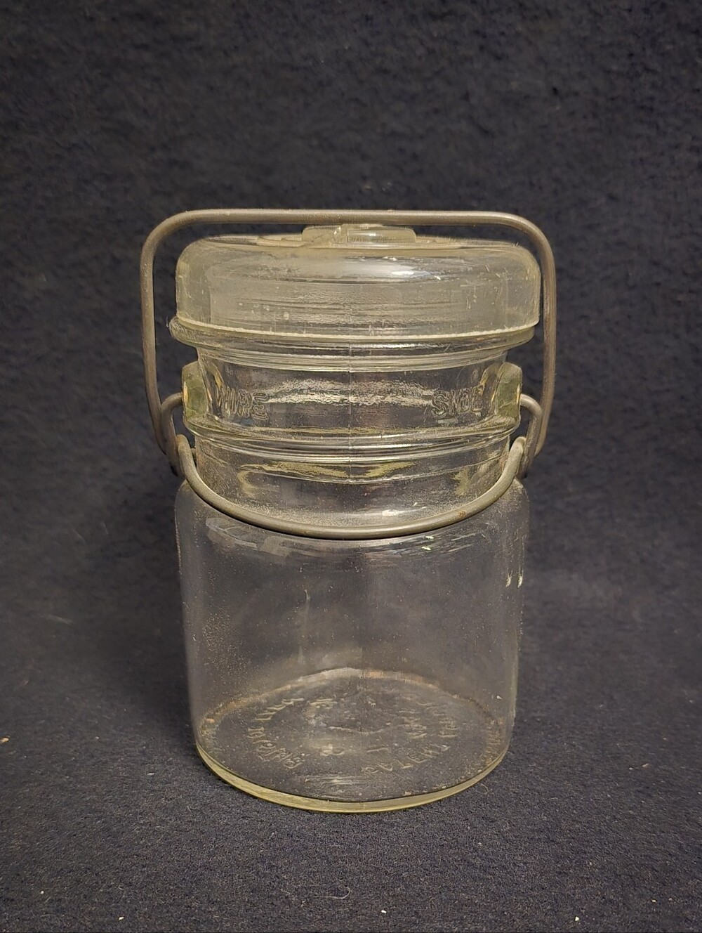 Vintage Clear Glass Bristol Farm Jar -